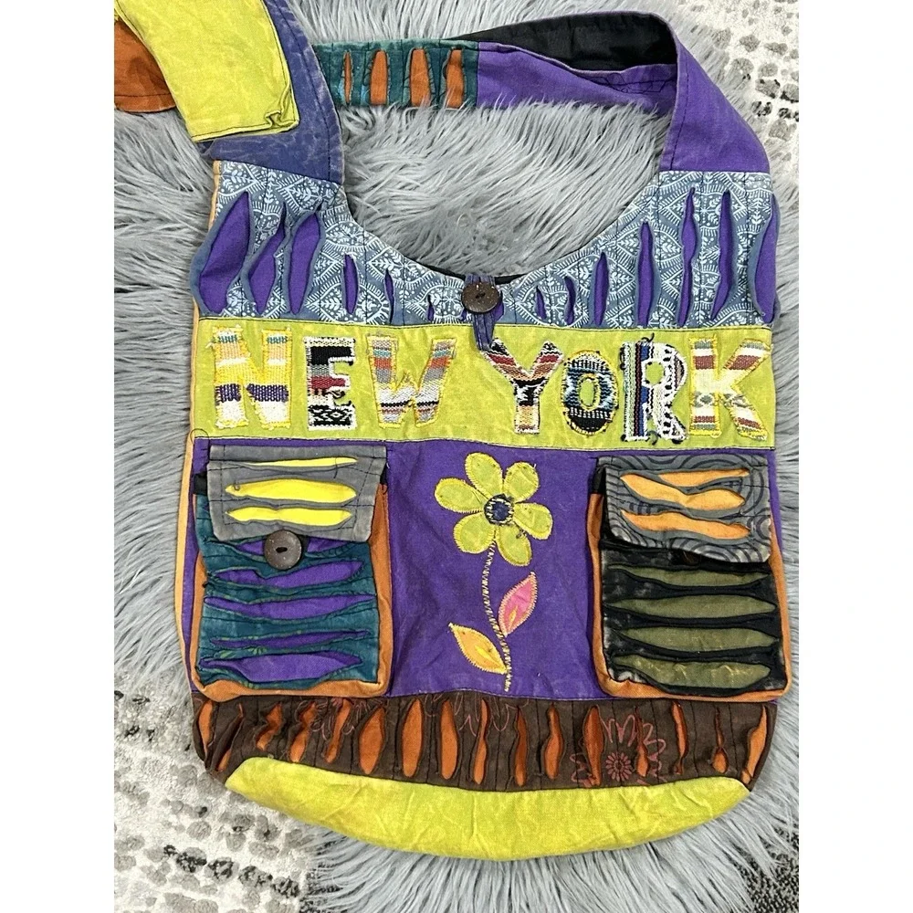 Hippie Crossbody Purse Peace‎ Multi Patchwork Boho New York Festival Hobo Bag